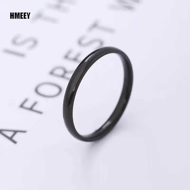 HMEEY 2mm Thin Stackable Ring Stainless Steel Plain Band Knuckle Midi Ring for Women Girl Size 3-12 H260320 - view 3