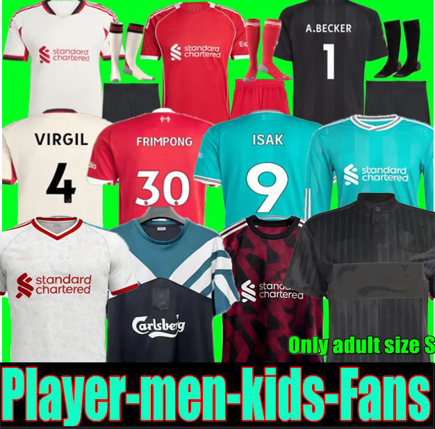 24 25 26 MAC ALLISTER soccer jersey DIOGO JOTA EkitikE 2025 2026 football shirt RIO SZOBOSZLAI A.BECKER FRIMPONG Wirtz Kerkez men kids kit uniforms SALAH ISAK GAKPO 11