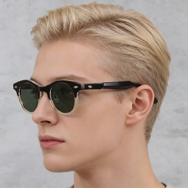 Classic Round Sunglasses Men Women y2k futuristic korean Retro Rice Nail Cat Eye Sun Glasses Johnny Depp TONY Blue Sun Glasses Ocean Lens UV400 CB Fas