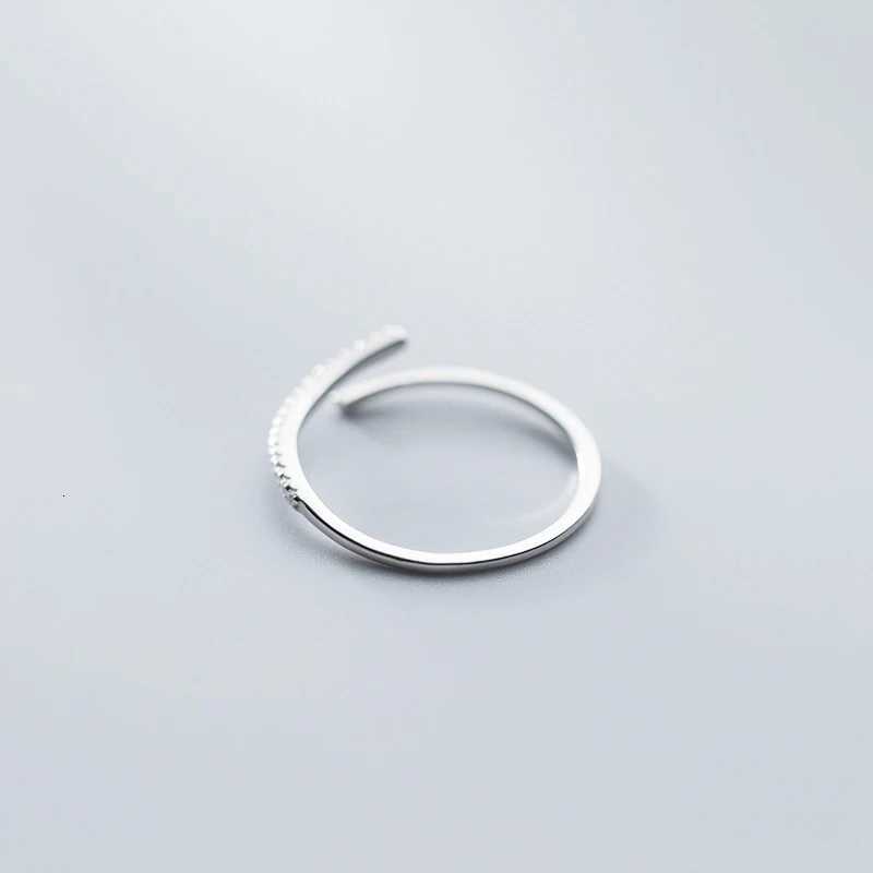 Modian 925 Sterling Silver Simple Adjustable Finger Rings Stackable Zirconia Open Size Ring For Women Party Fine Jewelry Gifts H260320 - view 5