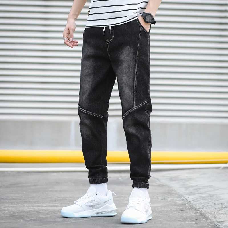 HIQOR Brand Mens Jeans Harem Denim Cargo Pants 2026 New Streetwear Jogger Hip Hop Cotton Trousers Male Blue Oversized 5XL 4XL D260320