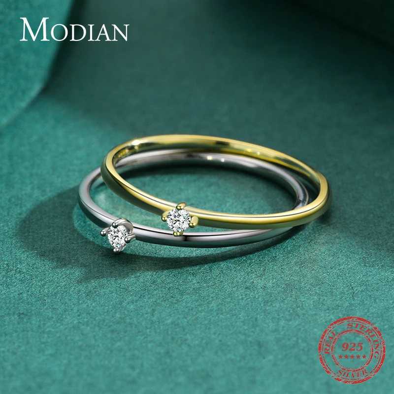MODIAN Exquisite D Color Round Moissanite Finger Rings 925 Sterling Silver Classic Twinkling Wedding Jewelry For Women Gifts H260320 - view 6