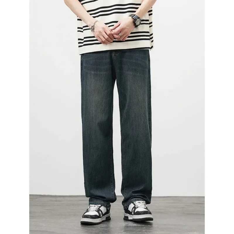 New Mens Straight Vintage Jeans Casual Trousers Personality High Quality Soft Fabric Male Korean Fashion Baggy Denim Pants D260320
