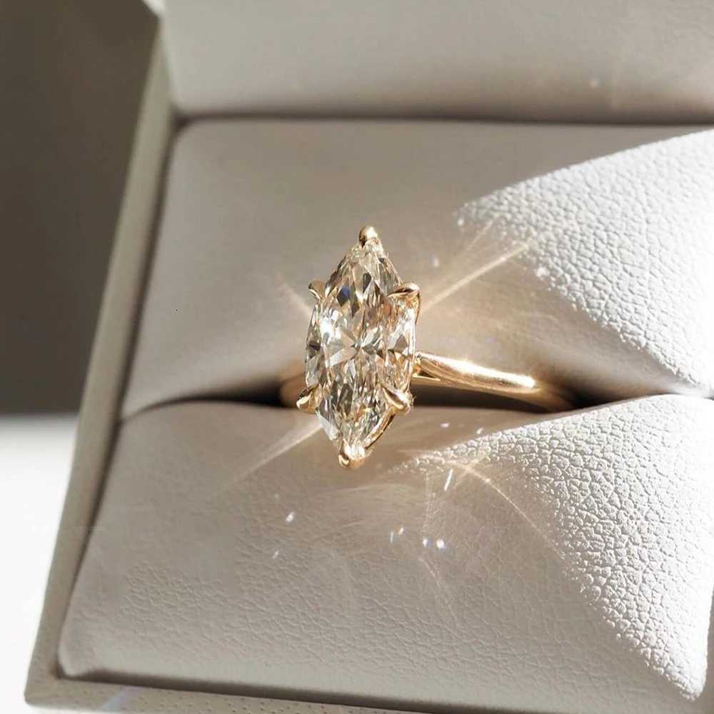 1/2/3Carat Marquise Cut Moissanite Engagement Rings with Certificate S925 Silver Solitaire Diamond Ring Wedding Band for Women H260320 - view 5