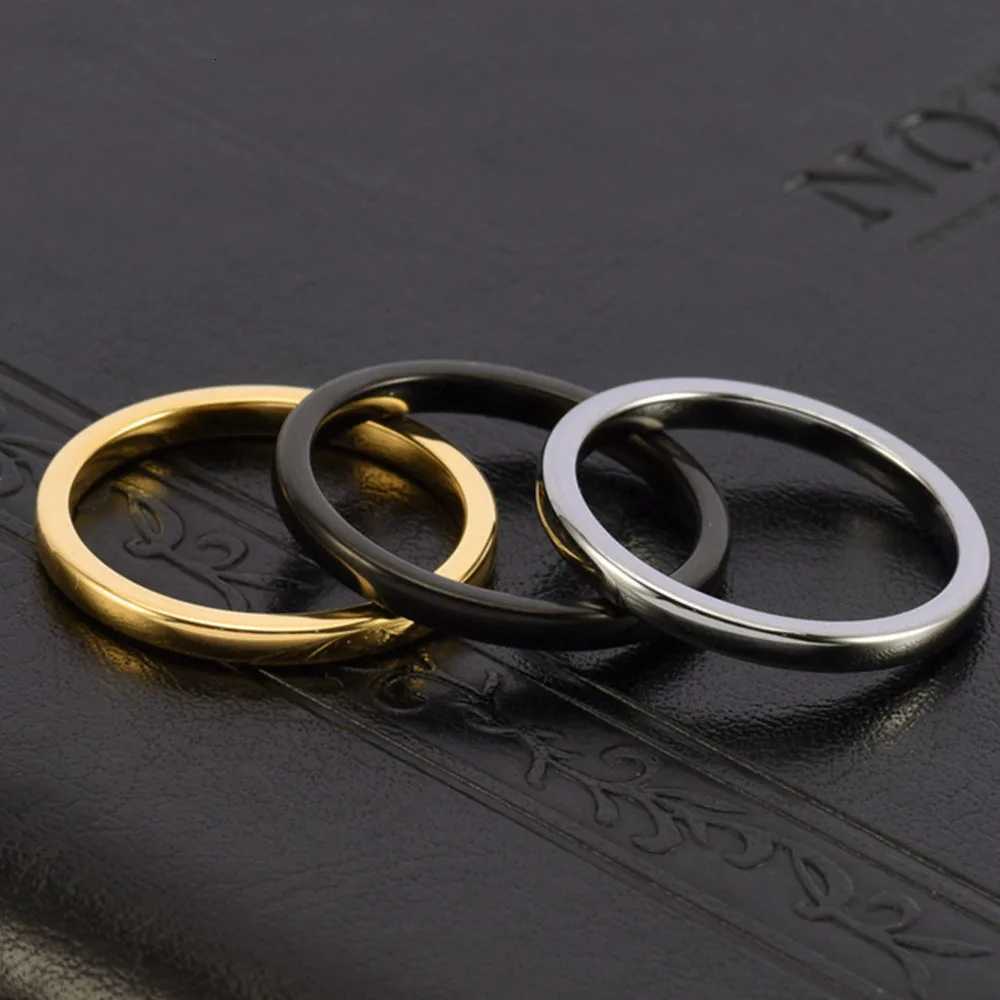 Japanese and Korean 2mm exquisite ultra-fine tungsten steel ring couple tail ring simple plain ring pair ring glossy jewellery H260320 - view 6