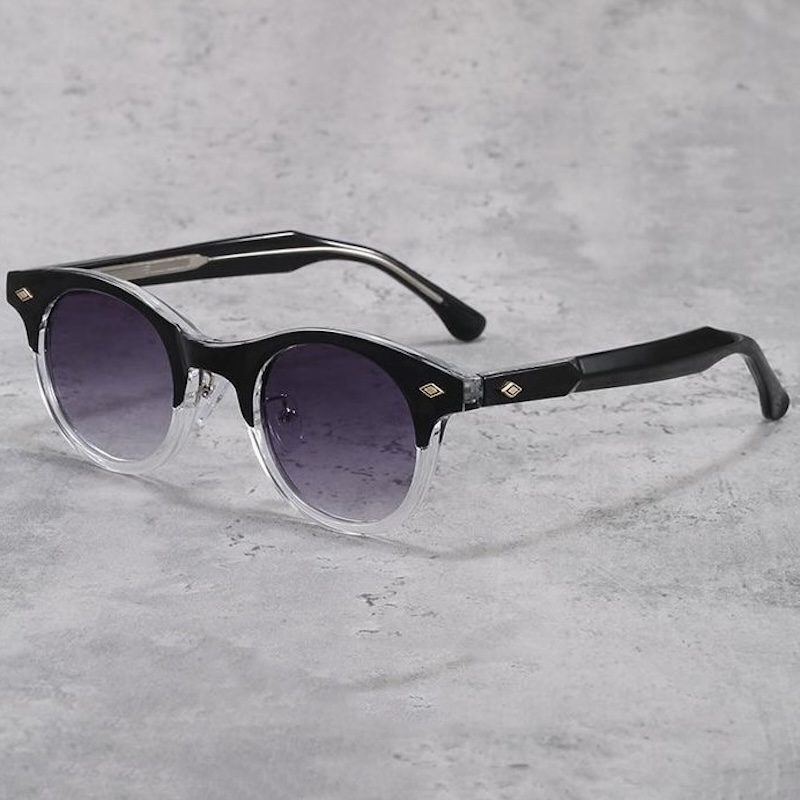 Classic Round Sunglasses Men Women y2k futuristic korean Retro Rice Nail Cat Eye Sun Glasses Johnny Depp TONY Blue Sun Glasses Ocean Lens UV400 CB Fas