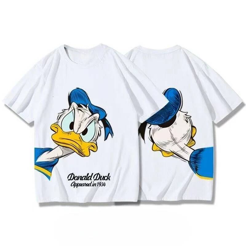Summer Children Boy Clothes Disney Donald Duck Cartoon Double Sided Printing T-shirts Fashion Girls Short Sleeve Crew Neck Top - view 4