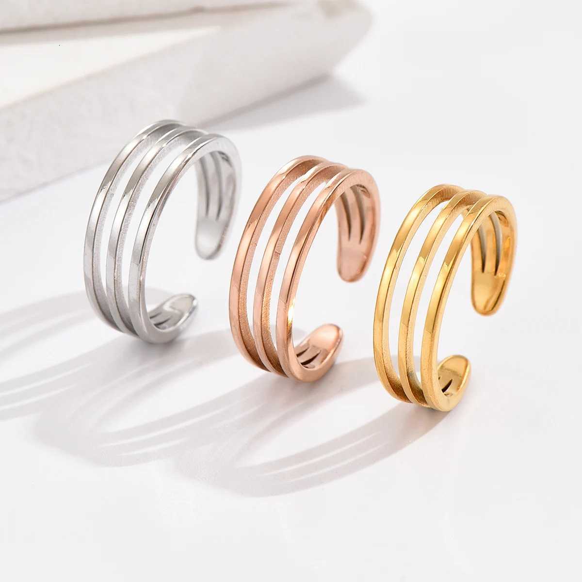 3Pcs Stainless Steel Simple Foot Ring Adjustable Opening Toe Ring for Women Girl Man Summer Beach Vacation Jewelry Finger Ring H260320 - view 3