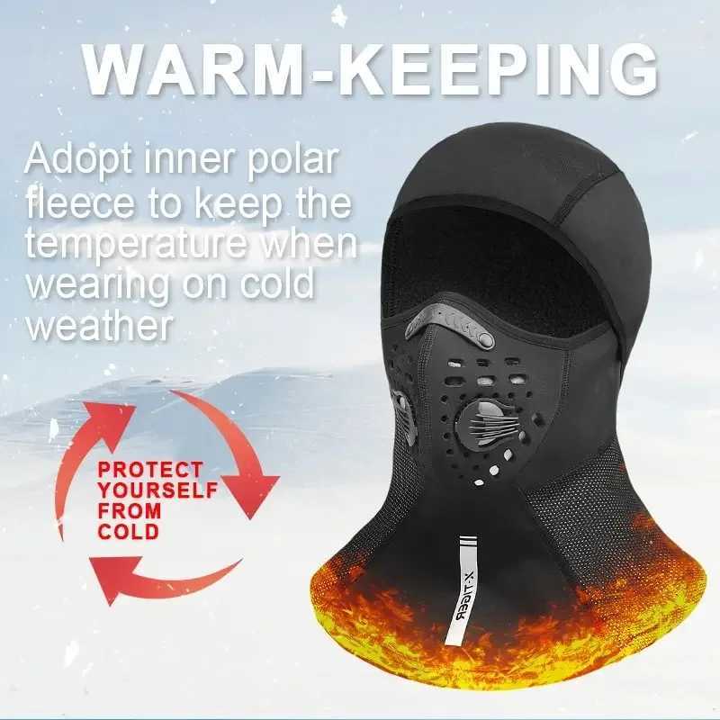X-TIGER Winter Bicycle Balaclava Windproof Warm Cycling Scarf Mask with Filter Full Face Mask Ski Motorcycle Cycling wear M260320