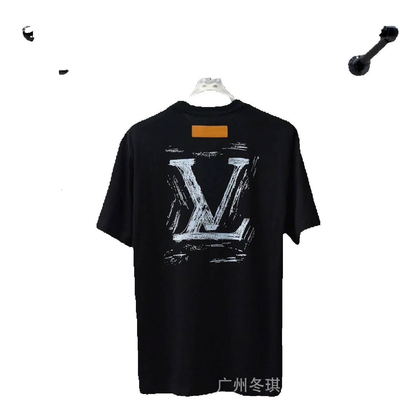 High-end men's short-sleeve cotton trendy L-brand heavyweight T-shirt, unisex half-sleeve top