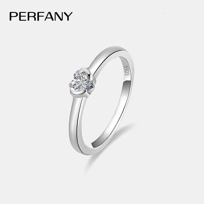 PERFANY 03CT Heart Cut Moissanite Ring for Women S925 Pure Silver Classic Wedding Ring Fashion Jewelry Party Gift H260320 - view 5