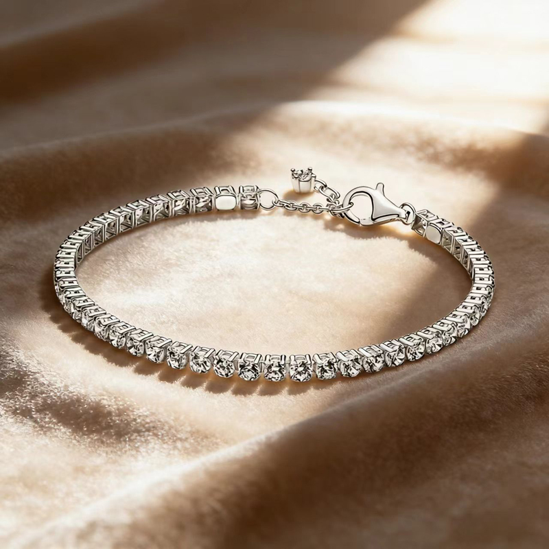 Luxury Designer Full CZ Diamond Tennis Bracelets Women Authentic fits pan s925 Sterling Silver Birthday Christmas Gifts Jewelry BR103