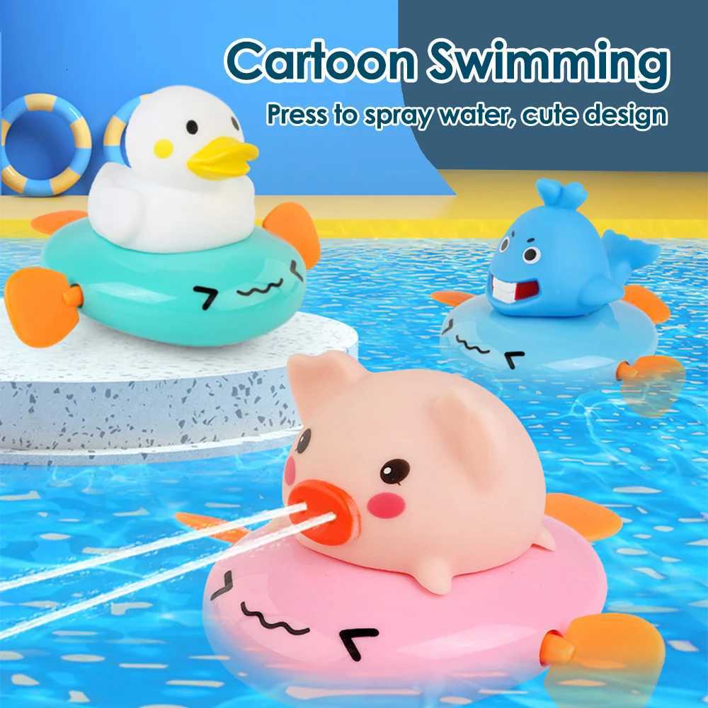 Baby Bath Toy Bathing Cute Ducks piglets cows Swimming Water Spraying Clouds Shower Bath Toy For Kids Water Playing Toy Y260319