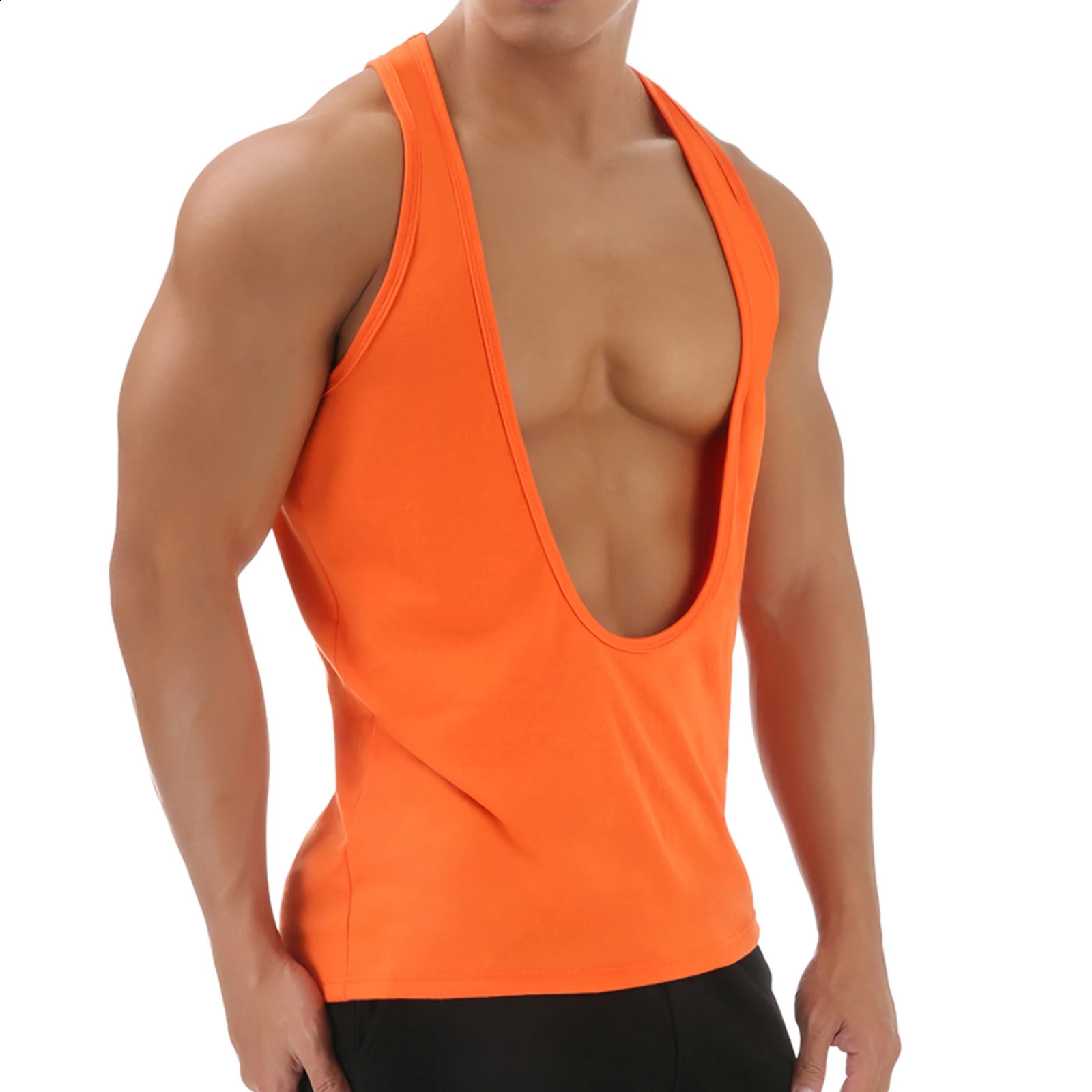 Casual Vest Mens Tank Top Man Deep Vneck Sexy Sleeveless Tops TShirt Muscle Workout Bodybuilding Singlet Dopamine Color 260320