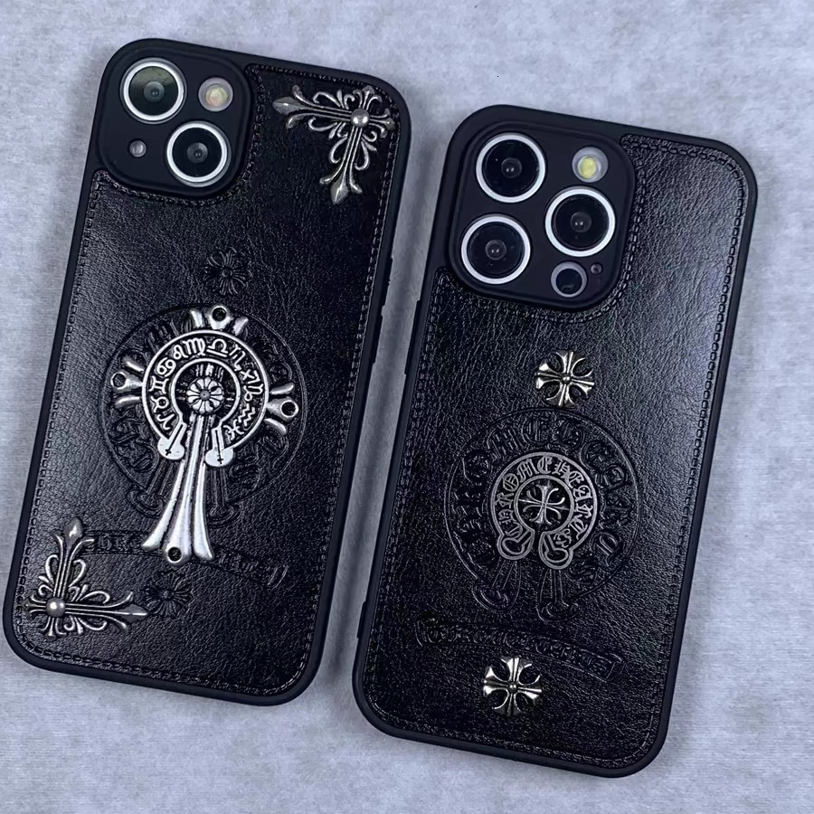 Phone Case Trendy Metal 3D Cross Religious Personality Compatible With Apple Iphone 15 Max 16 Pro 17 Air