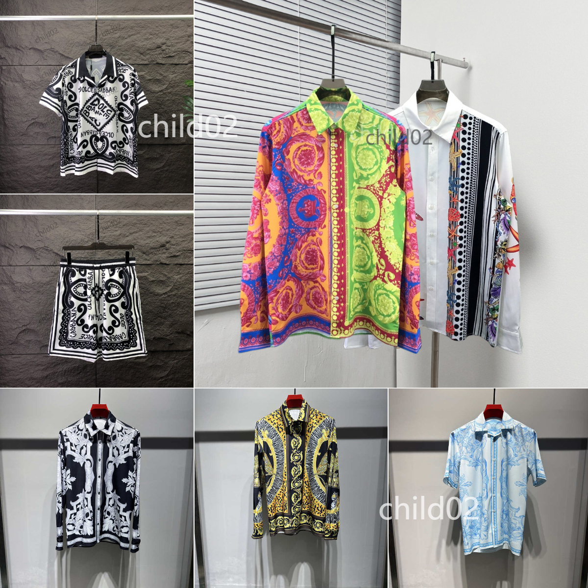 Luxury Designer Men's Dress sleeve Shirts top Quality Fashion New Summer Casual Print Shirt Men's slim long sleeve shirt AP022