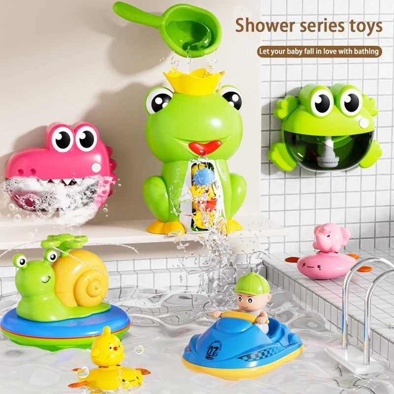 Baby Bath Toys Children Playing In Water Frog Water Wheel Bathroom Bath Bath Fun Toys Y260319