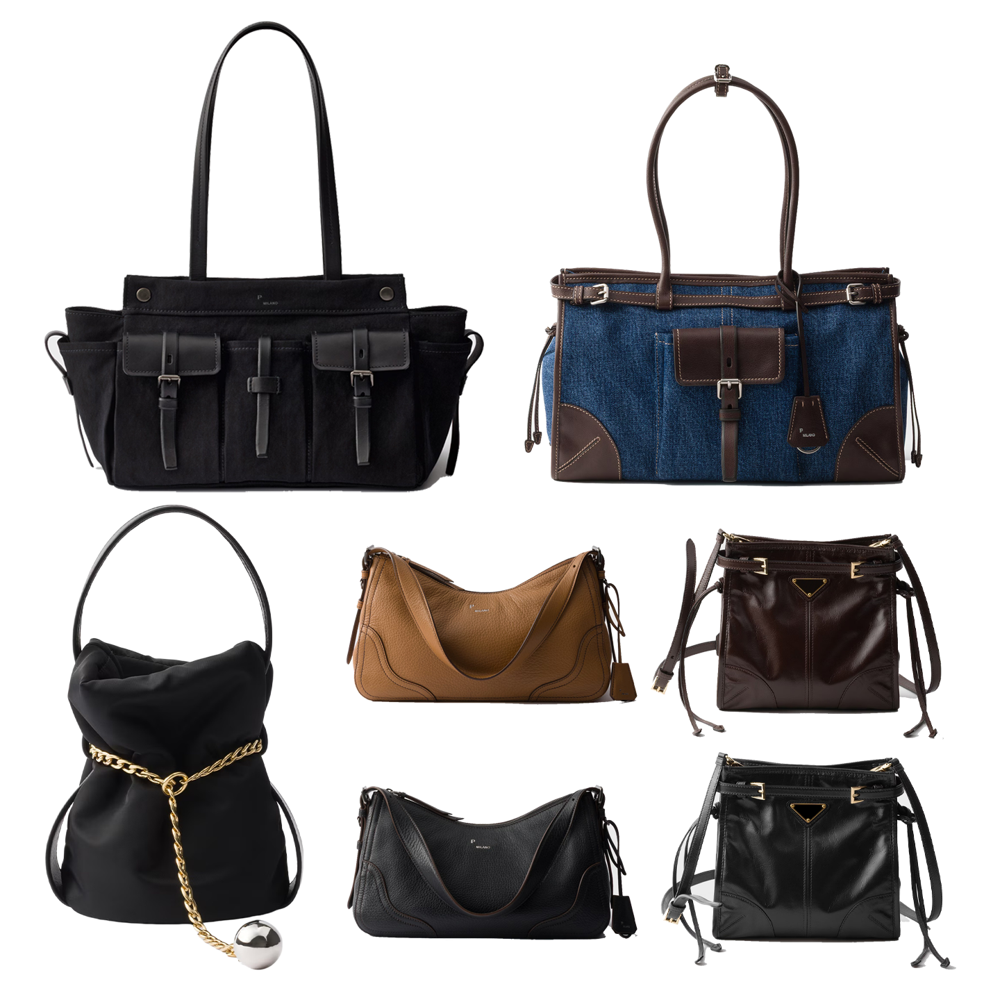 New Designer bag Route leather tote bag Luxury handbags nylon Shoulder Bag Womens mens crossbody Bags high capacity Multi pocket commuting bag fashion Underarm bag