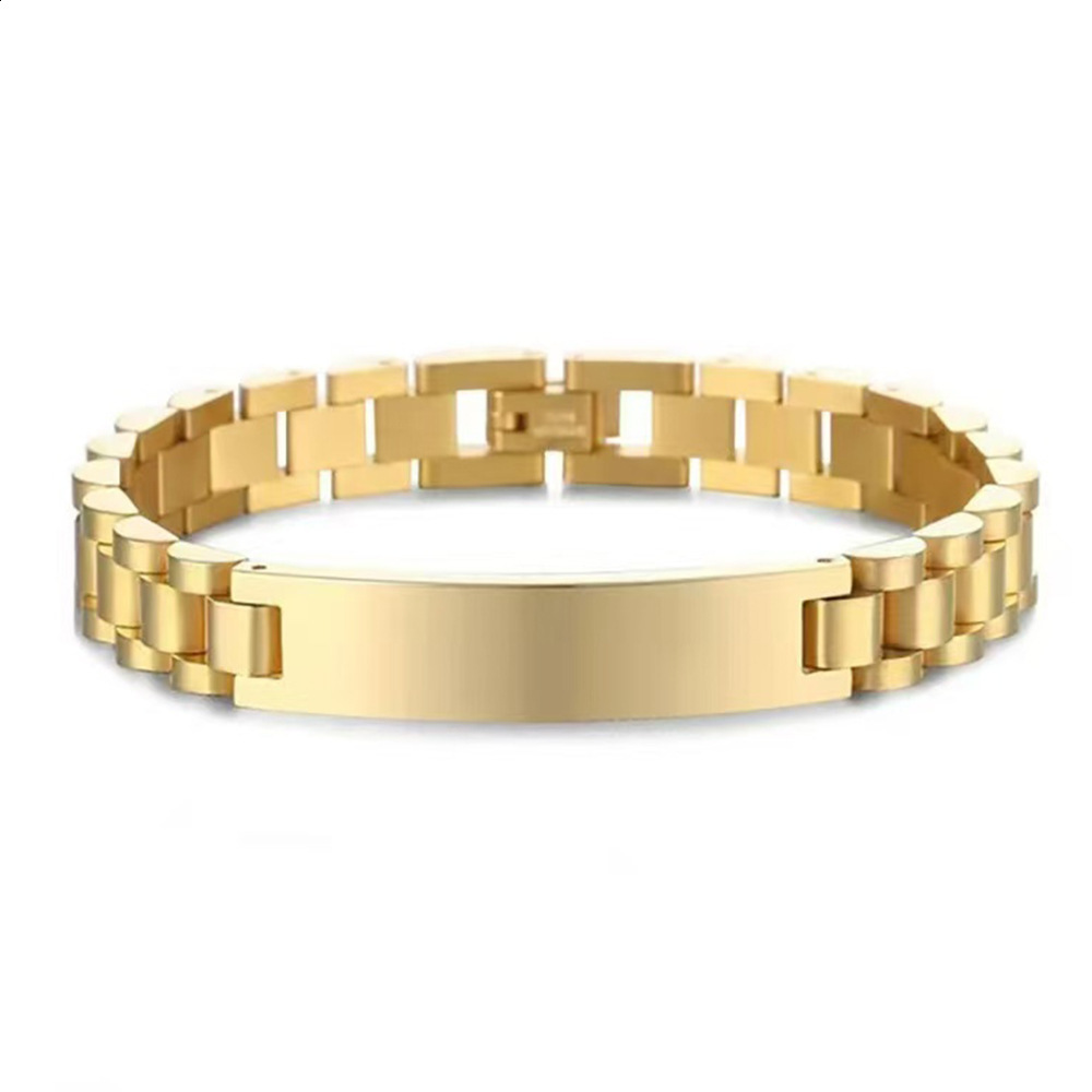 Minimalism Stainless Steel Strap Chain Bracelet for Women Men Waterproof Magnetic Buckle Charm Bracelet 2025 Trendy Jewelry Gift 260104