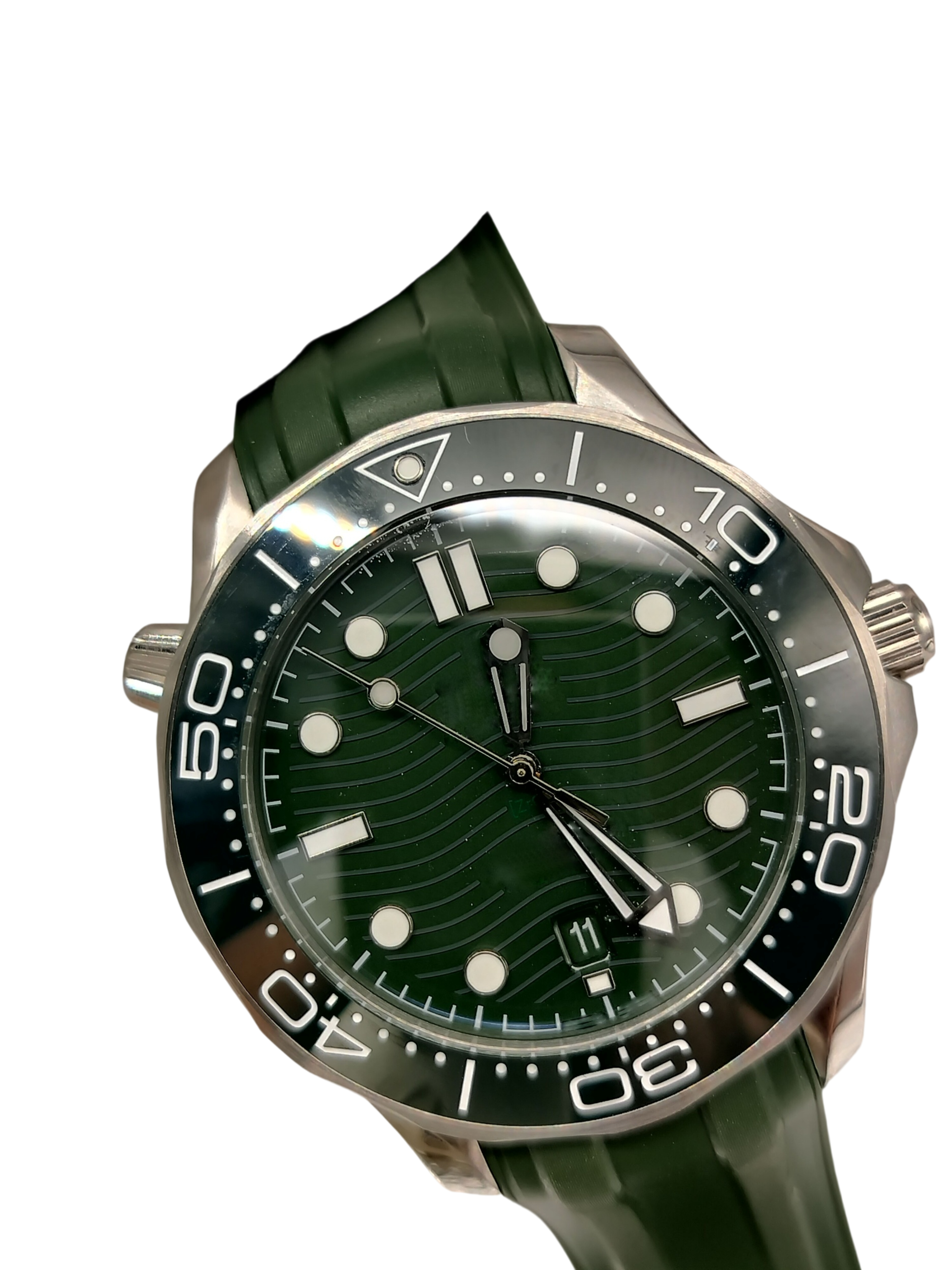 U1 Seaweed 41MM Automatic Mechanical Outdoor Mens Watches Watch Dial With Stainless Steel Bracelet Rotatable Bezel Transparent Case Back Sapphire Driver