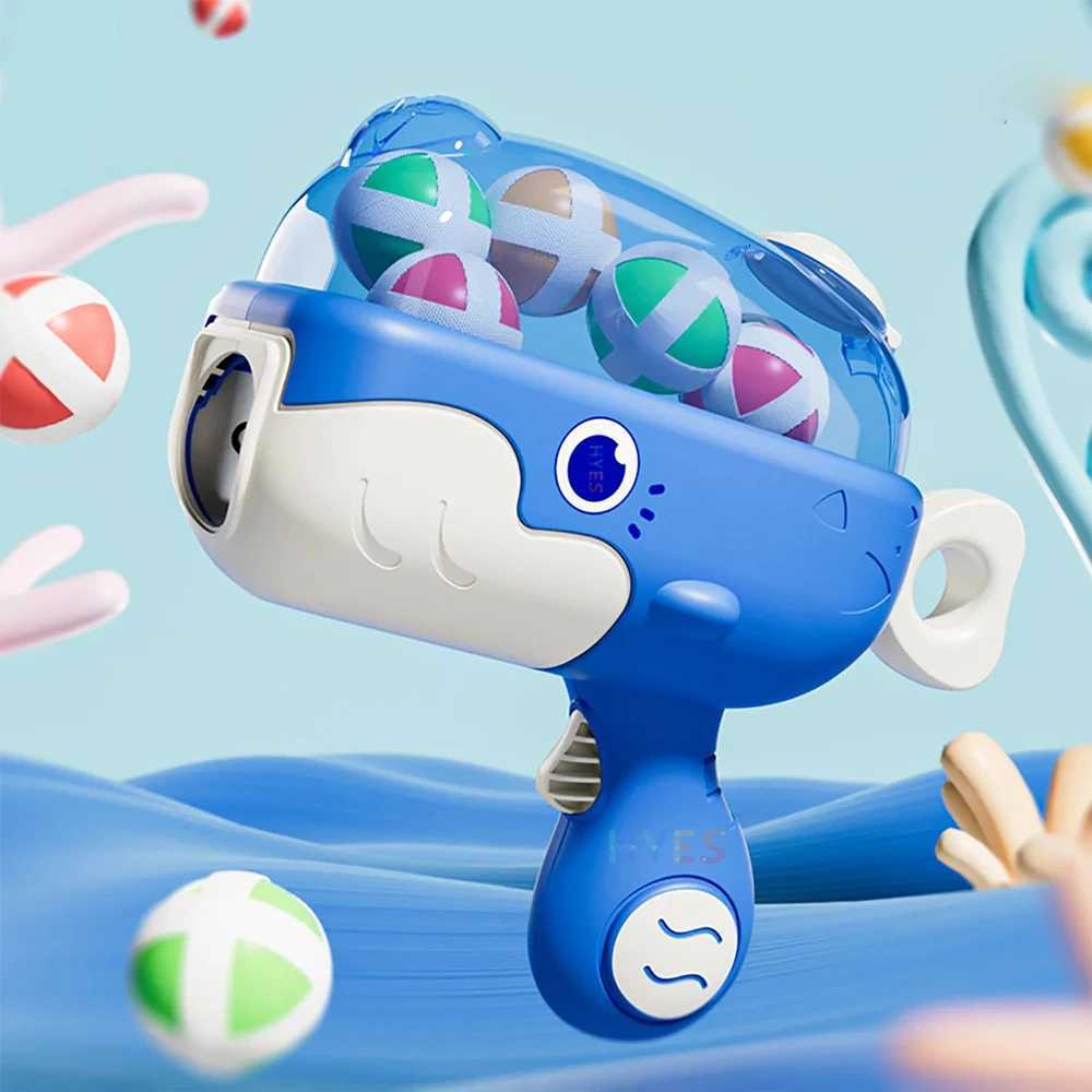 Whale Sticky Ball Throw Toy Set Kids Shooting Ball Gun Dart Board Target Soft Bullet Outdoor Indoor Game Gifts For Girsl Boys Y260319