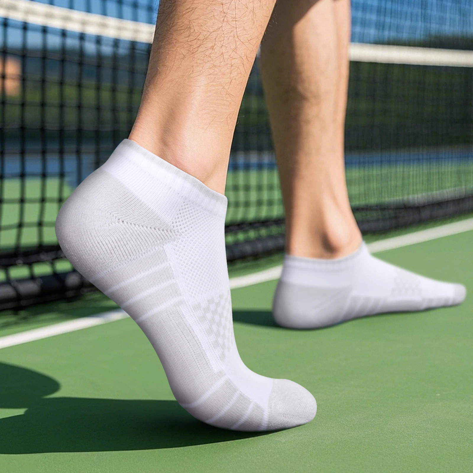 YUEDGE Mens Trainer Socks Sweat Wicking Anti-Odor Breathable Cotton Low Cut Ankle Gym Golf Athletic Running Sports Socks 260319 - view 7
