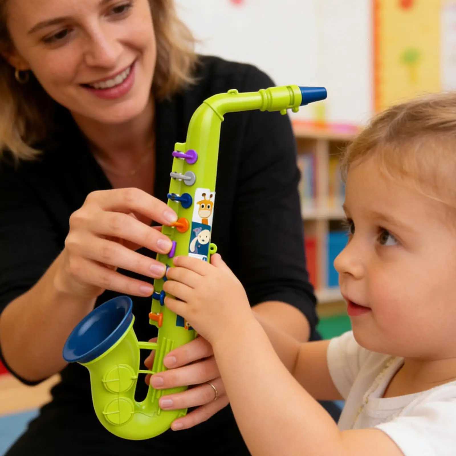 Kids Saxophone Toy 8 Key Educational Musical Instrument for Beginners Children Music Learning Preschool Classroom Birthday Gift Y260319