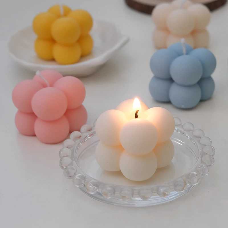 3D Bubble Cube Candle Silicone Mould Home Decor Scented Candle Mould Handmade Chocolate Dessert Cake Baking Mould Tool H260319