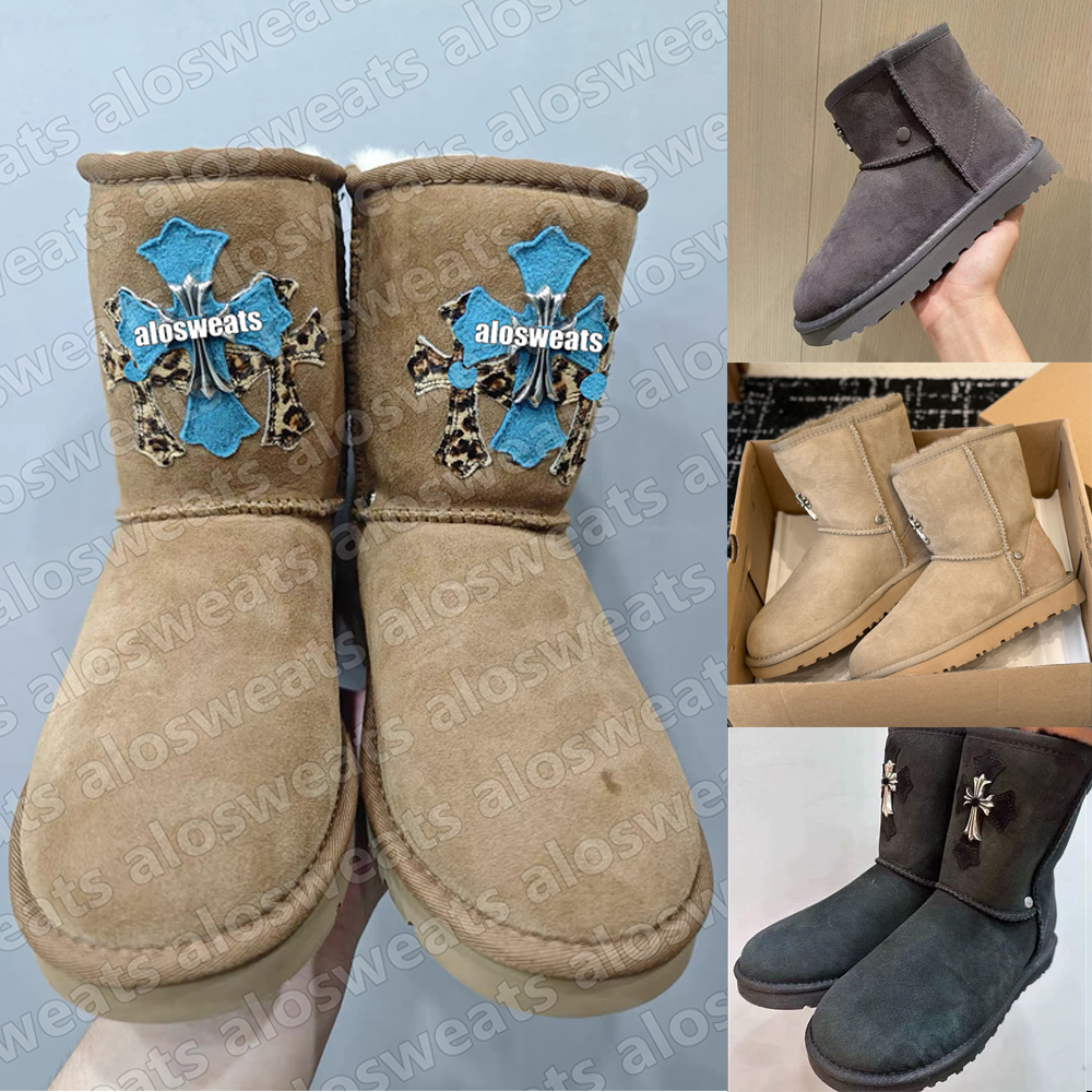 Designer Snow Boots Mens Womens Platform Boot Slide Slipper Chestnut Suede Girls Shoes Winter Ankle Geobasket Booties Non-Slip Warm Thickened Shoe Slides Size 35-46