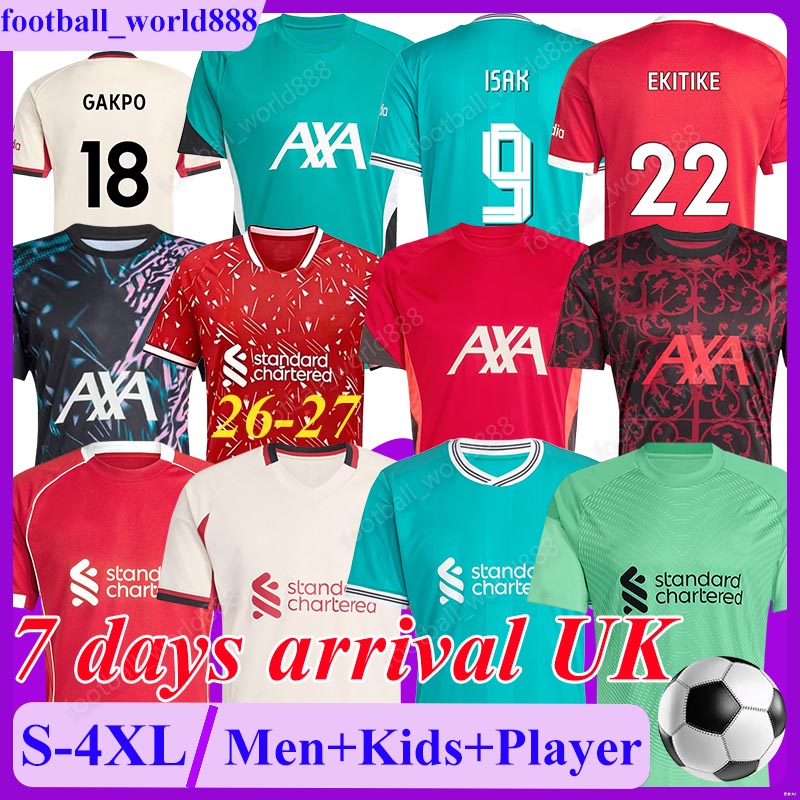 5XL 4XL ISAK Liverpool 26 27 Soccer Jerseys LVP EKITIKE GAKPO WIRTZ 2026 Football Shirt RIO SZOBOSZLAI GRAVENBERCH football kits MAC ALLISTER Men Kids Kit Socks Sets