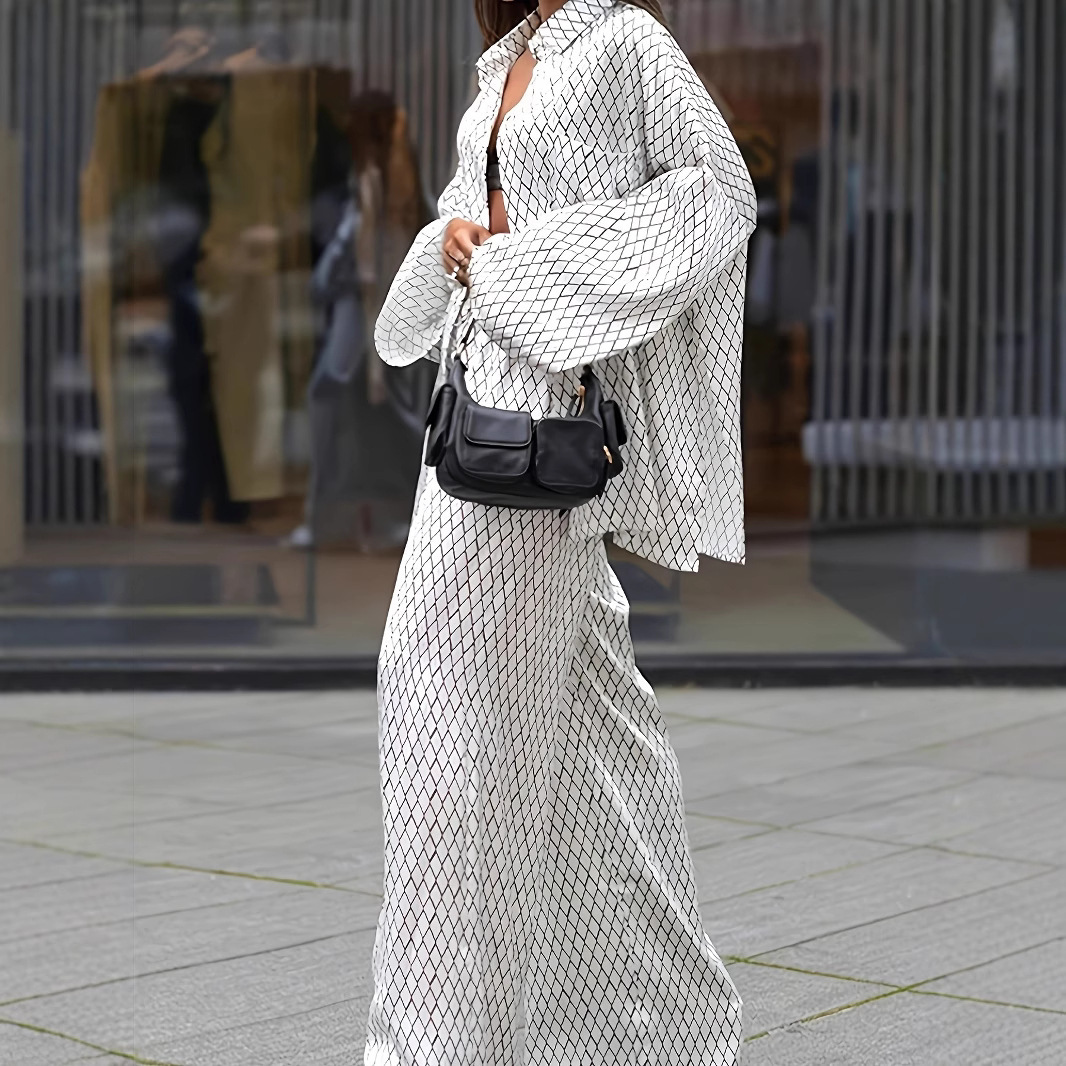 Luxury Brand Designer Clothes Fashion Printed Loose Comfortable European And American Long Sleeve Long Pants Summer Thin Women's Set - view 5