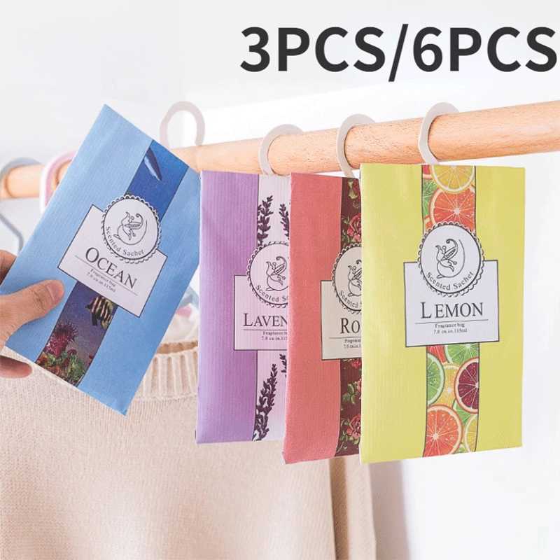 3/6pcs Natural Sachet Aromatherapy Bag Hanging Fragrant Sachet For Wardrobe Closet Car Fragrance Air Freshening Home Supplies H260319