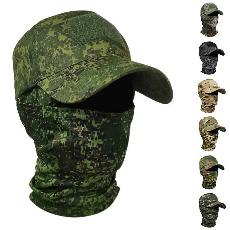 Outdoor Hiking Hunting Fishing Sun Protection Duckbill Hat Tactical Military Fan Baseball Sports Mask Set Riding Mask Bike M260320