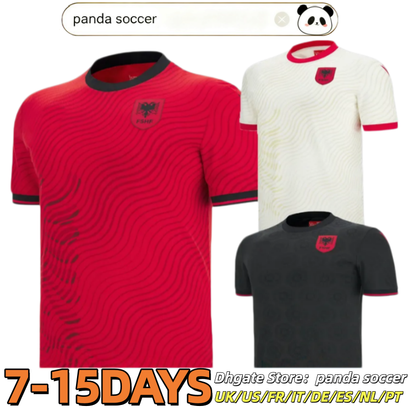 2026 World Cup Albania Soccer Jerseys HOME AWAY black red ASANI MEHMETI 26 27 BROJA THIRD men kids football shirt 3XL 4XL