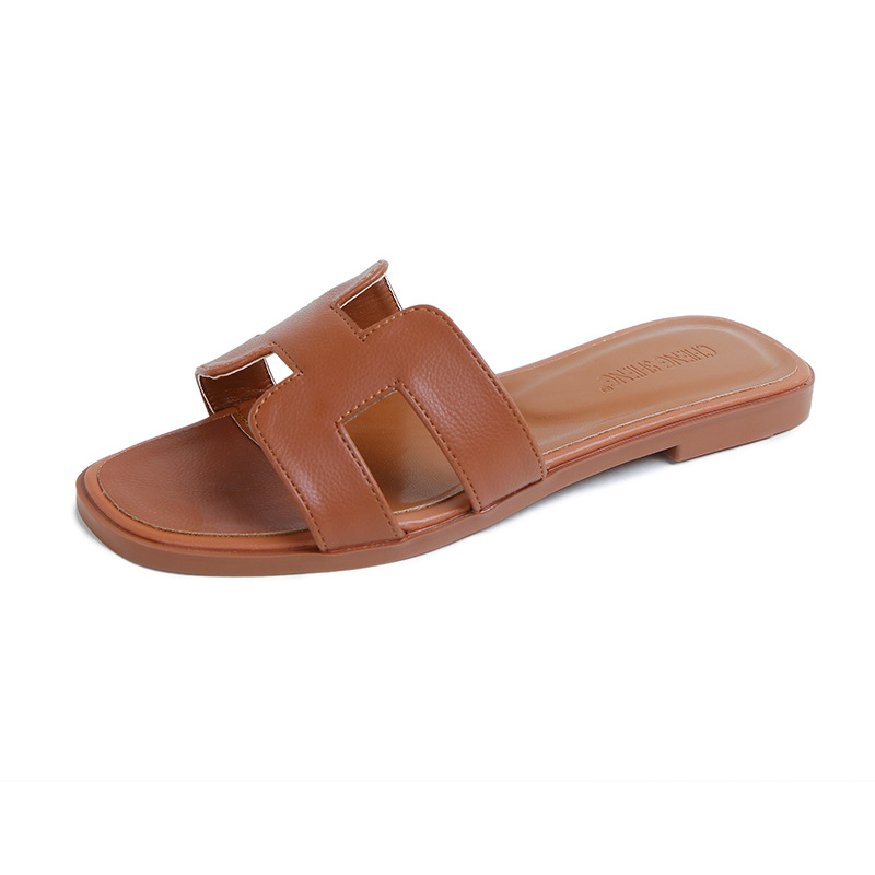 HZGUSIFU hot Free delivery Slippers Simple and casual women's slippers with a high-end feel worn in a single line outside