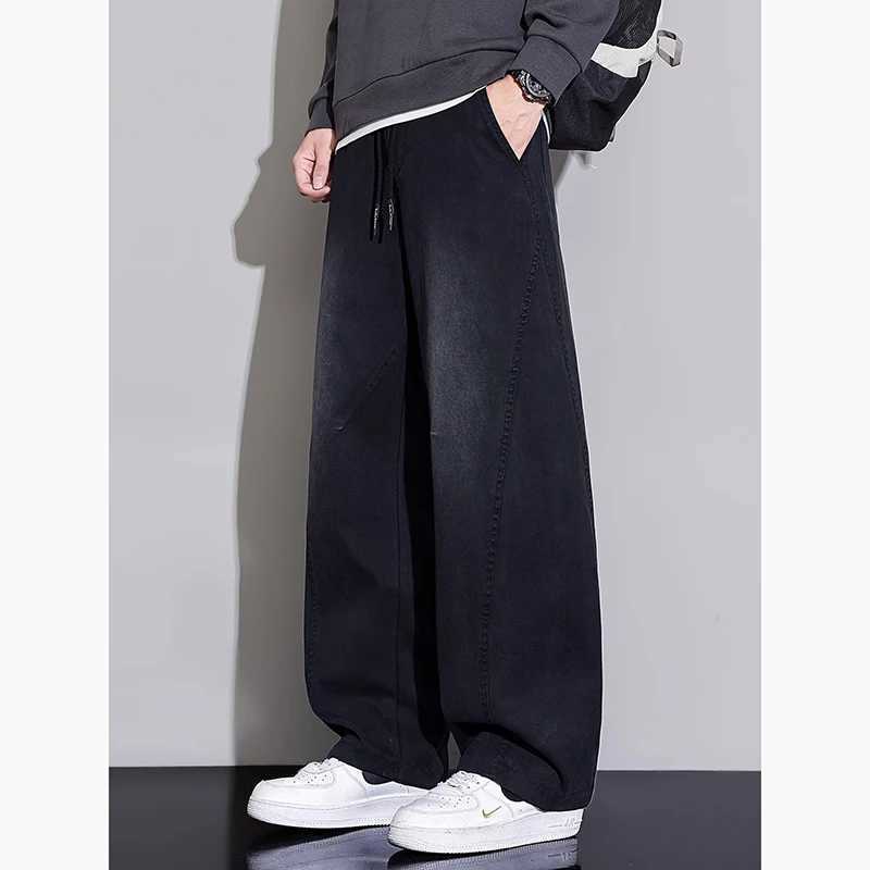 Men Spring Autumn Loose Straight Leg Wide Leg Jeans Daily Casual High Quality Male Denim Pants Fashion Versatile Blue Trousers D260320