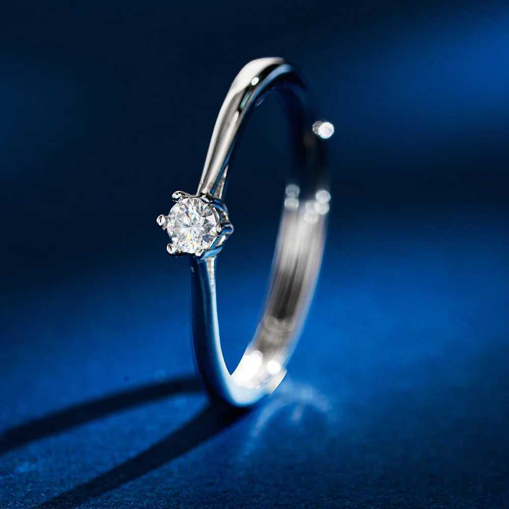 Minimalist Ring Womens 01ct Moissanite PT950 Platinum - Sleek prong setting delicate sparkle daily versatile pick H260320 - view 4