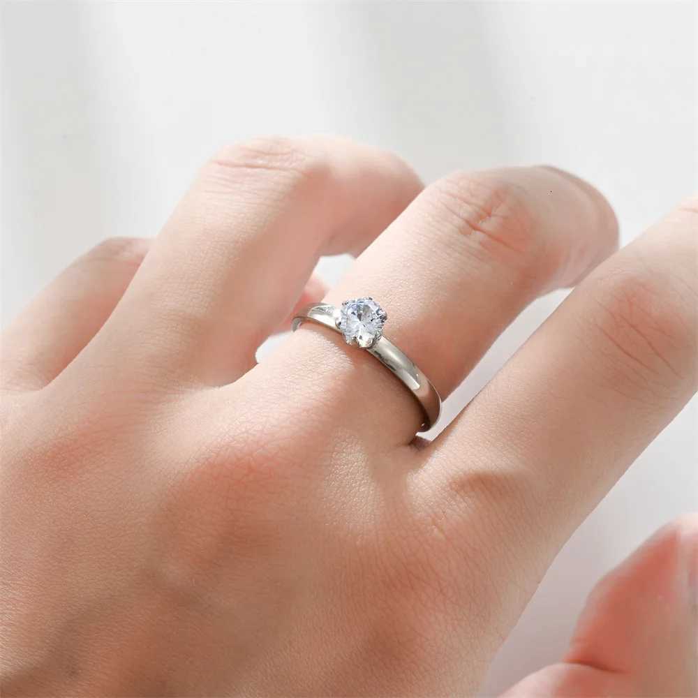New Exquisite Luxury Classic Stainless Steel Ring Zirconia Ring For Men Women Wedding Engagement Unisex Jewelry H260320 - view 3