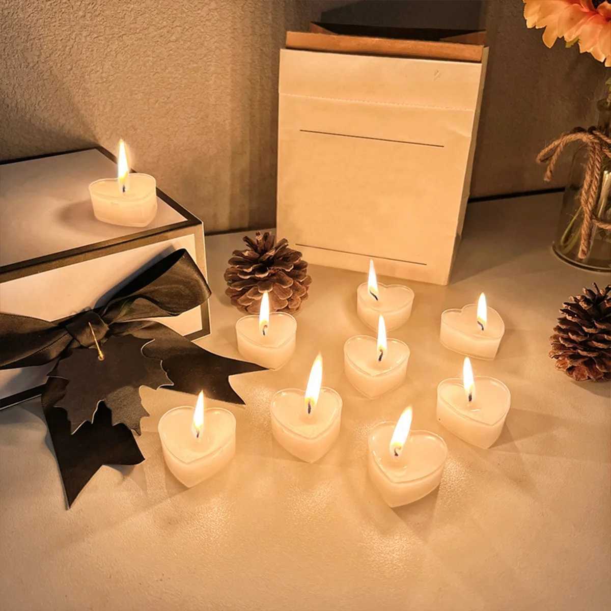 9 Pcs Heart-shaped Scented Candles For Proposing Birthdays Weddings Birthdays And Candlelight Dinners H260319