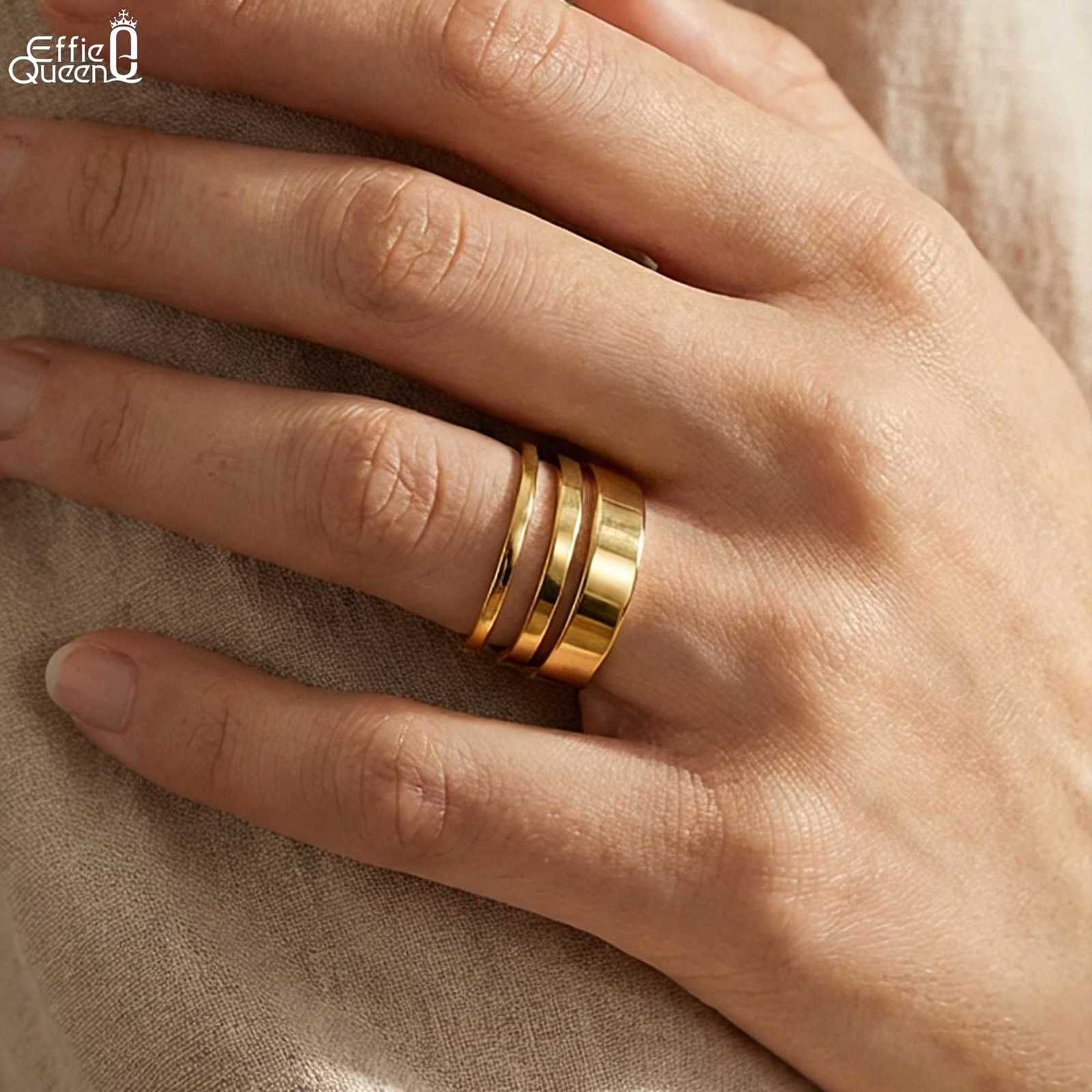 Effie Queen Fashion 925 Sterling Silver Ring Perfect Polished Simple Design Unisex Jewelry Propose Wedding Jewelry Gift APR33 H260320 - view 5