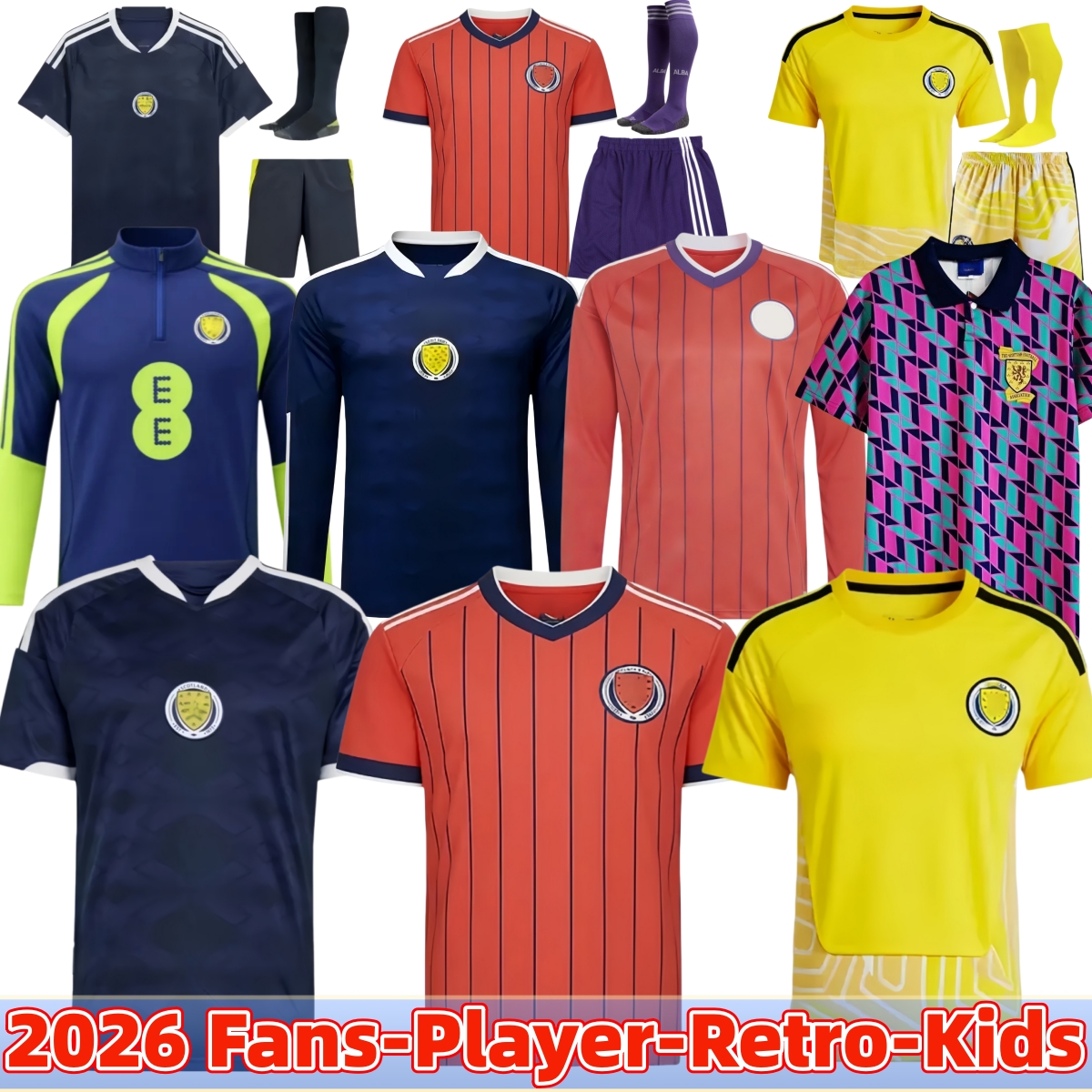 2026 World Cup Scotland Soccer Jerseys home TIERNEY ROBERTSON football shirt CHRISTIE McGREGOR McGINN McKENNA men kids kit sets 3XL 4XL