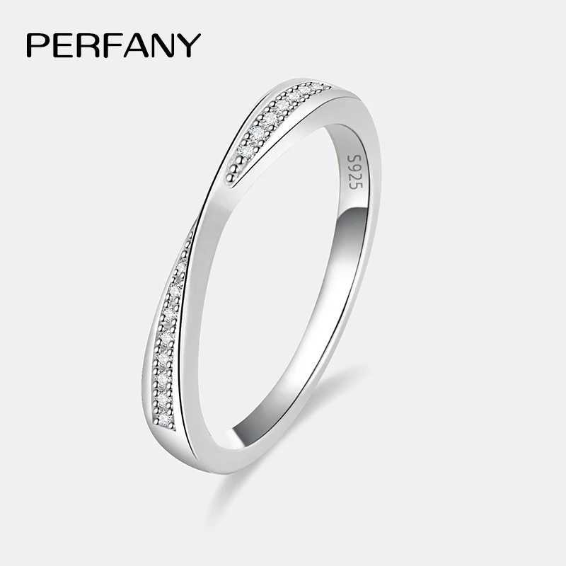 PERFANY S925 Pure Silver Moissanite Ring for Women Men Couple Ring Fashion Wedding Jewelry Valentines Day Gift H260320 - view 5