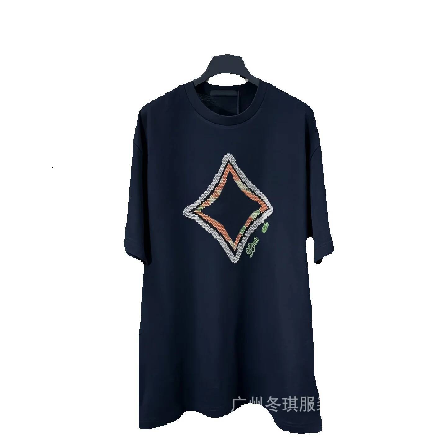 High-end men's short-sleeve cotton trendy L-brand heavyweight T-shirt, unisex half-sleeve top