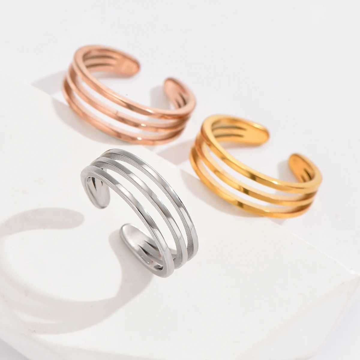 3Pcs Stainless Steel Simple Foot Ring Adjustable Opening Toe Ring for Women Girl Man Summer Beach Vacation Jewelry Finger Ring H260320 - view 4