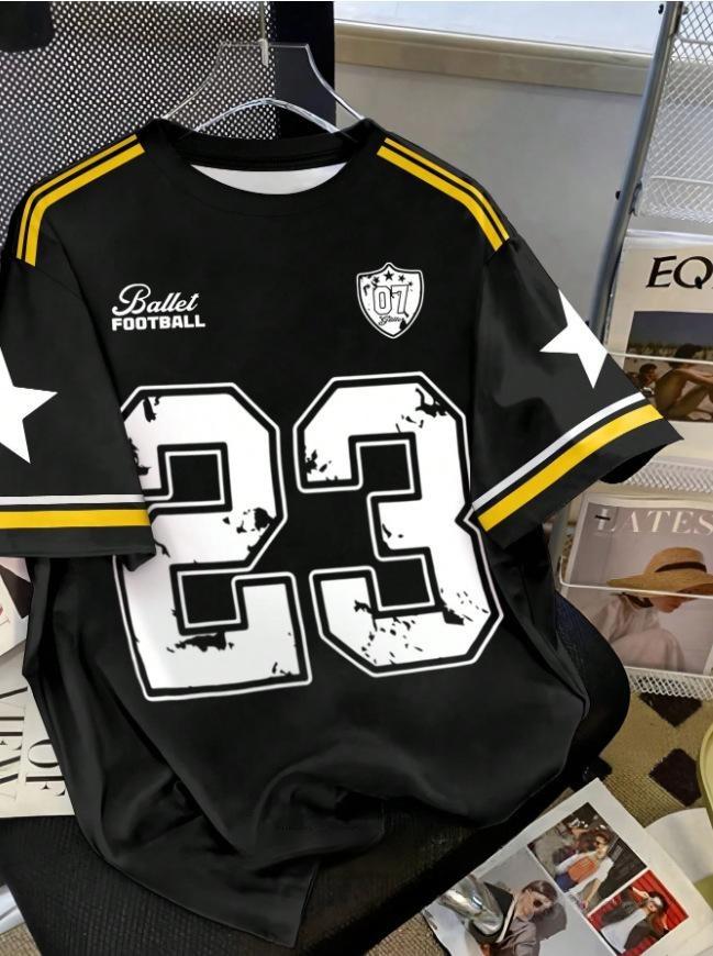 Hot selling fashionable men's summer personalized letter print comfortable and breathable round neck T-shirt outdoor street top