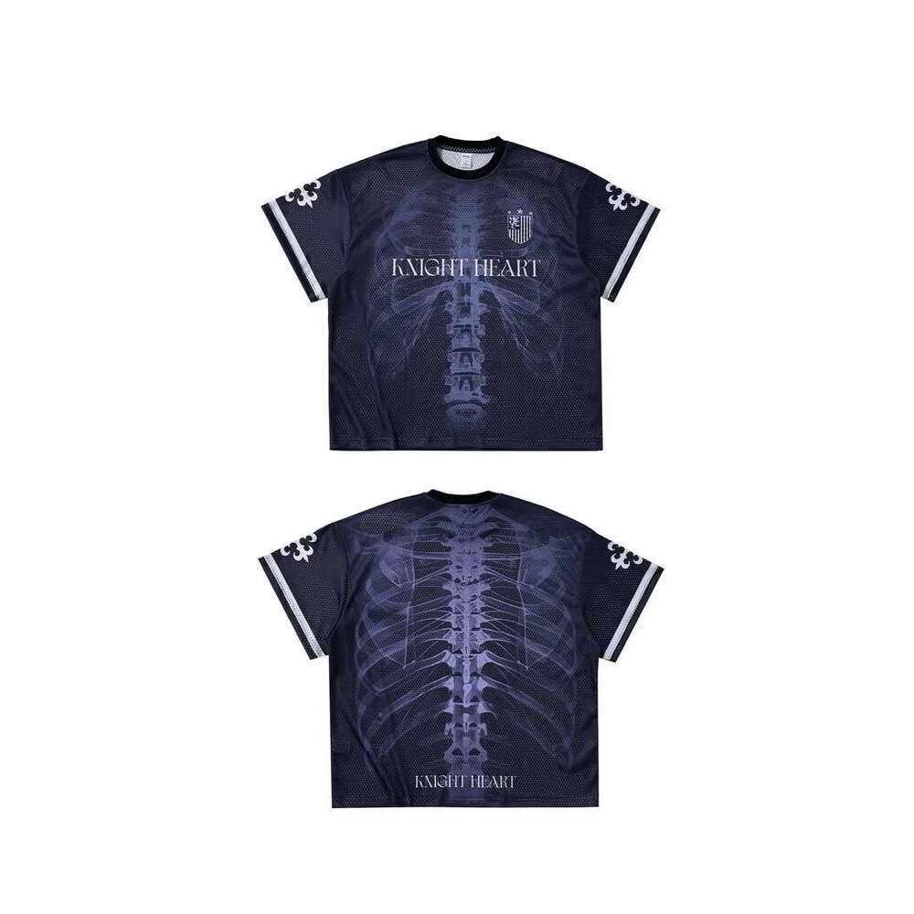 Men's Clothing | X-Ray Skeleton Digital Jersey 26 Spring/Summer New Street Style Breathable Dark Print Short-Sleeve T-Shirt Luanyun
