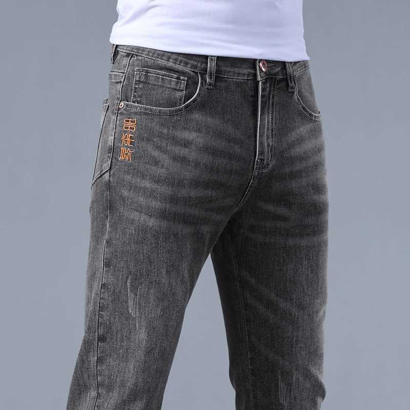 2025 New Four Seasons Jeans Small Size 27 Ankle Short Mens Tight Cowboy Pants Black Grey Mens Stretch Jeans D260320