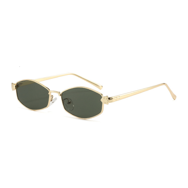Luxury Sunglasses End Feel Designer Leopard Head Frame Metal Slimming Sunshade Glasses Diamond Shaped Model Glasses Eye Sanctuary Fashion accessories 