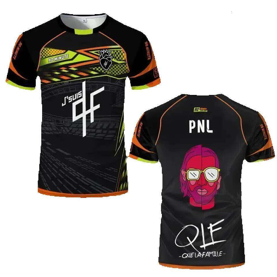 90 Minute PNL J'suis QLF Printed Jersey Men's and Women's Youth Short Sleeve Football Training T-Shirt Adult Children's Clothing