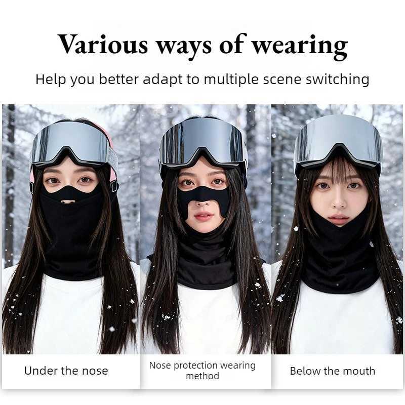 3D Cut Skiing Thermal Face Mask Windproof Warm Fleece Lined Breathable Anti UV Full Face Cover for Ski Cycling Outdoor Sports M260320